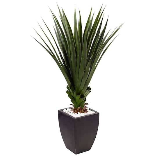 Michaels, 4.5ft. Spiked Agave Plant In Black Planter – Category: Trees & Floor Plants
